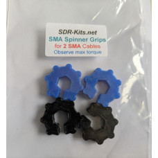 SMA Spinner Grips 2 Cable Set  - Blue/Black. Mfg UK HS Code 3917400000